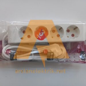 Mutlusan 4 lü Topraklı Grup Priz 3 Metre Kablolu