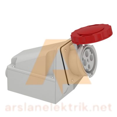 Schneider 81182 Pratika 380-415 V AC 4x63A 3P+E Trıfaze IP67 Vida Bağlantılı Eğik Duvar Prizi