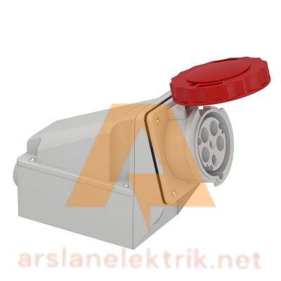 Schneider 81183 Pratika 380-415V AC 5x32A 3P+N+E Trifaze IP44 Hızlı Bağlantılı Eğik Duvar Prizi