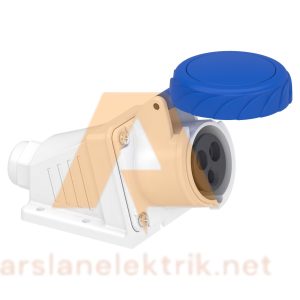 Schneider PKF16W723 Pratika 200-250V AC 3x16A 2P+E Monofaze IP67 Vida Bağlantılı Eğik Duvar Prizi