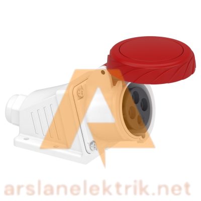 Schneider PKF16W734 Pratika 380-415V AC 4x16A 3P+E Trifaze IP67 Vida Bağlantılı Eğik Duvar Prizi