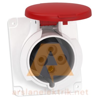 Schneider PKF32G734 Pratika 380-415V AC 4x32A 3P+E Trifaze IP67 Vida Bağlantılı Düz Makine Prizi