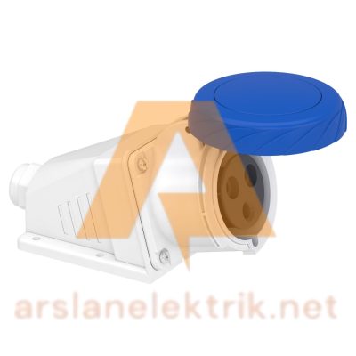 Schneider PKF32W723 Pratika 200-250V AC 3x32A 2P+E Monofaze IP67 Vida Bağlantılı Eğik Duvar Prizi