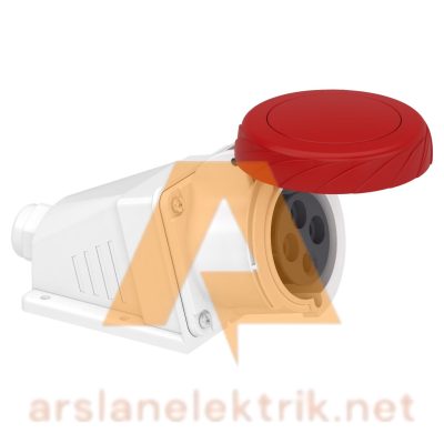 Schneider PKF32W734 Pratika 380-415V AC 4x32A 3P+E Trifaze IP67 Vida Bağlantılı Eğik Duvar Prizi