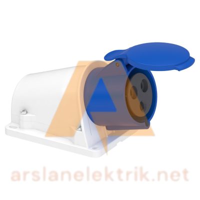 Schneider PKY32W423 Pratika 200-250V AC 3x32A 2P+E Monofaze IP44 Hızlı Bağlantılı Eğik Duvar Prizi