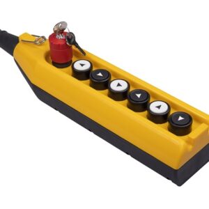Emas PV7EA30B222 - 7 Li Vinç Kumanda Kutusu Acil Stoplu PV Serisi 7 Gözlü Tek Hızlı 1NC Acil Stoplu Çevirmeli Anahtarlı Vinç Kumanda Kutusu