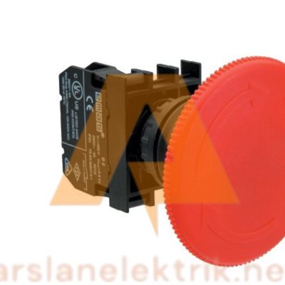 Emas B102E60  B Serisi Plastik 1NO+1NC Acil Stop 60 mm Çevirmeli Kırmızı 22 mm Buton