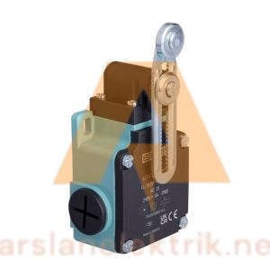Emas L2K13MEM122 Makaralı Sınır Şalteri Açısal Makara Çift Yön Ayarlanabilir L2 Metal Gövde 18 mm Metal Ayarlanabilir Kollu Makara Ani Hareketli 1NO+1NC Sınır Şalter