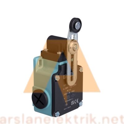 Emas L2K13MEP122 Makaralı Sınır Şalteri Açısal Makara Çift Yön Ayarlanabilir L2 Metal Gövde 18 mm Plastik Ayarlanabilir Kollu Makara Ani Hareketli 1NO+1NC Sınır Şalter