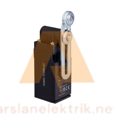 Emas L3K13MEM122 Makaralı Sınır Şalteri Açısal Makara Çift Yön Ayarlanabilir L3 Plastik Gövde 18 mm Metal Ayarlanabilir Kollu Makara Ani Hareketli 1NO+1NC Sınır Şalter