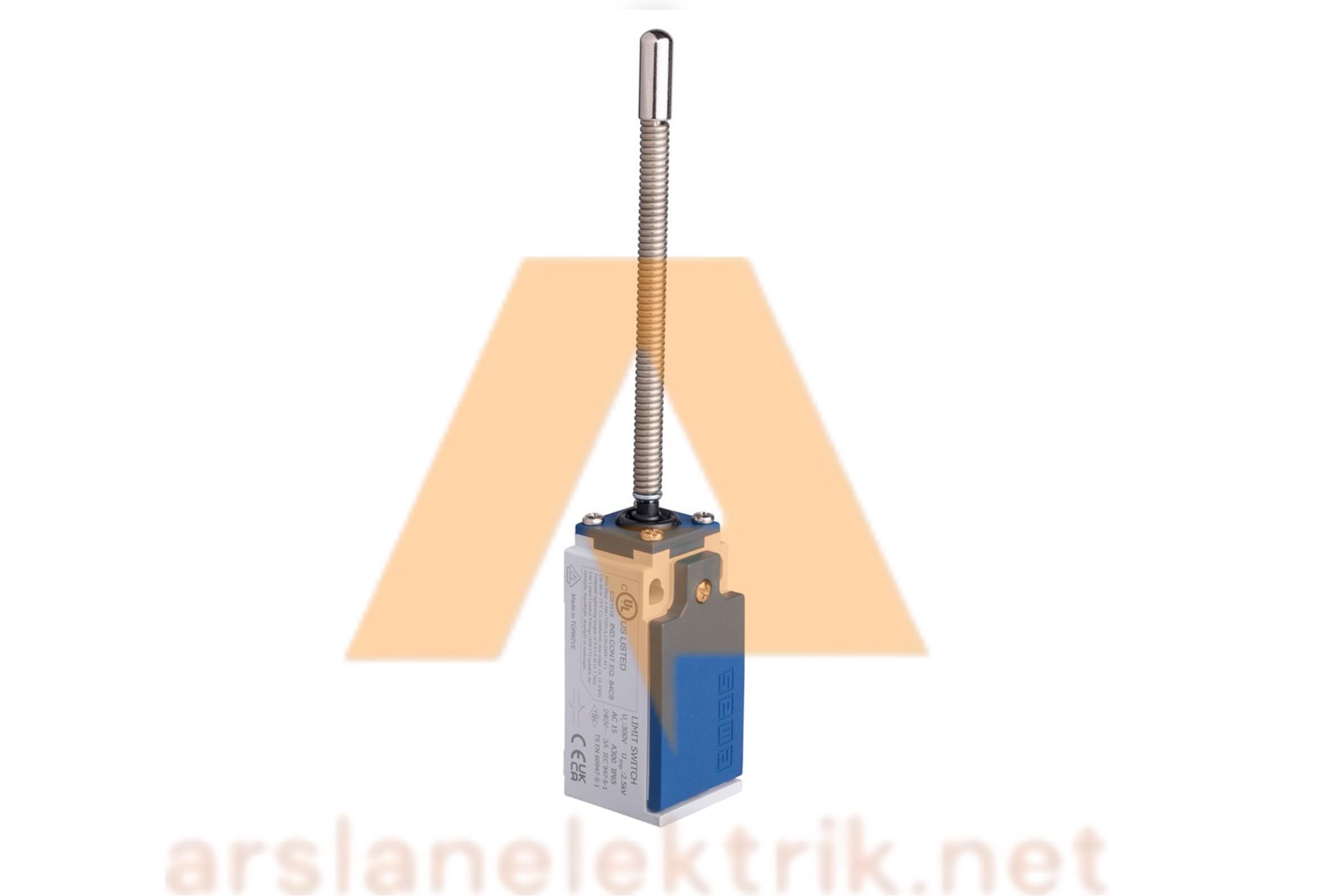 Emas L5K13SOM102 L5 Plastik Gövde 7 mm Küt Metal Uç Metal Yay Kol Ani Hareketli 1NO+1NC Sınır Şalter