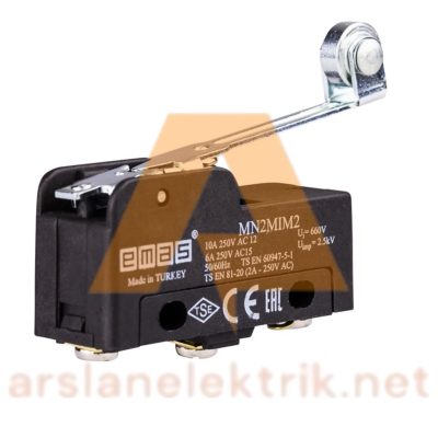 Emas MN2MIM2 Asal Siviç  Metal Uzun Kollu Makaralı 1CO MN2 Serisi Plastik Mini Switch