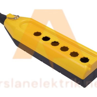 Emas PV6ZX - 6 Gözlü Vinç Kumanda Kutusu ; PV Serisi 6 Gözlü Boş 1.Delik Kapalı Vinç Kumanda Kutusu