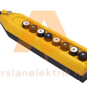 Emas PV8Z2222 - 8 Li Vinç Kumanda Kutusu ; PV Serisi 8 Gözlü Tek Hızlı 1.Delik Kapalı Vinç Kumanda Kutusu