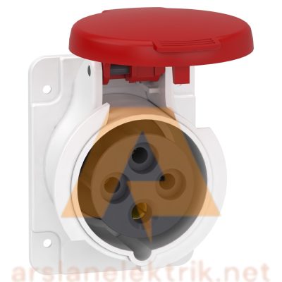 Schneider PKF16G434 Pratika 380-415V AC 4x16A 3P+E Trifaze IP44 Vida Bağlantılı Düz Makine Prizi