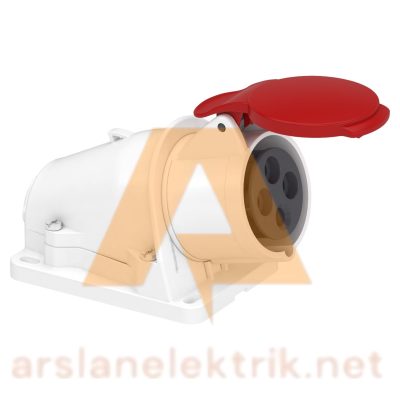 Schneider PKF16W434 Pratika 380-415V AC 4x16A 3P+E Trifaze IP44 Vida Bağlantılı Eğik Duvar Prizi