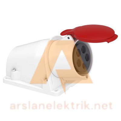 Schneider PKF32W435 Pratika 380-415V AC 5x32A 3P+N+E Trifaze IP44 Vida Bağlantılı Eğik Duvar Prizi