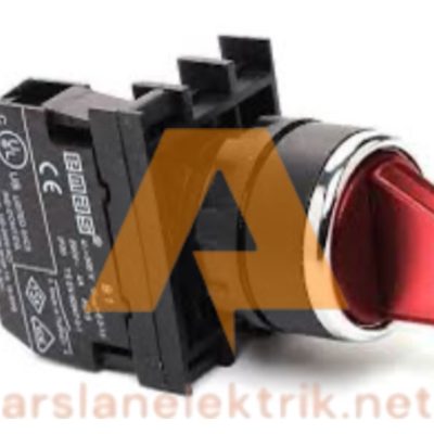 Emas B101SL30K  B Serisi Plastik 2NO (II-0-I) 60° Seçici Kalıcı Işıklı Kırmızı 22 mm Buton