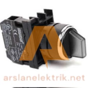 Emas B101SL30H  B Serisi Plastik 2NO (II-0-I) 60° Seçici Kalıcı Işıklı Siyah 22 mm Buton