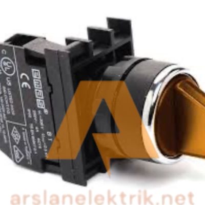 Emas B100SL20S  B Serisi Plastik 1NO (0-I) 60° Seçici Kalıcı Işıklı Sarı 22 mm Buton