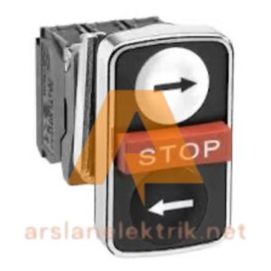 Schneider Electric XB4BA711237  Ø22 Üçüz Buton Kırmız/Yeşil /Siyah1NA+1NK+1NA Kontaklı Buton