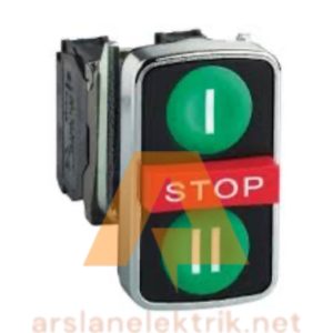 Schneider Electric XB4BA731327  Ø22 Üçüz Buton Kırmız/Yeşil/ 1NA+1NK+1NA Kontaklı Buton