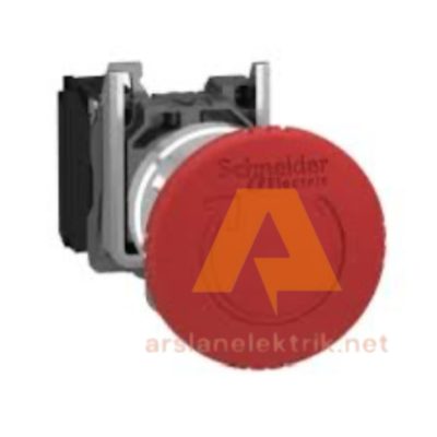 Schneider Electric XB4-BS8442 Mantar Kafalı Kalıcı Çevir-Çek Acil 1 NK Durdurma Kırmızı Buton Ø40 mm