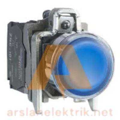 Schneider Electric XB4BW36M5 22mm 220-240V 1NA+1NK Yaylı Dönüşlü Mavi Işıklı Buton
