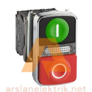Schneider Electric XB4BW73731M5  Ø22 İkiz Buton Kırmız/Yeşil 240V. Ledli 1NA+1NK Kontaklı Buton