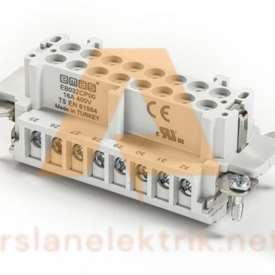 Emas EB032CP00  32 Kontak Çekirdek Priz 16A 17-32 Çok Kontaklı ; 32 Kontaklı Çoklu Fiş ve Prizler