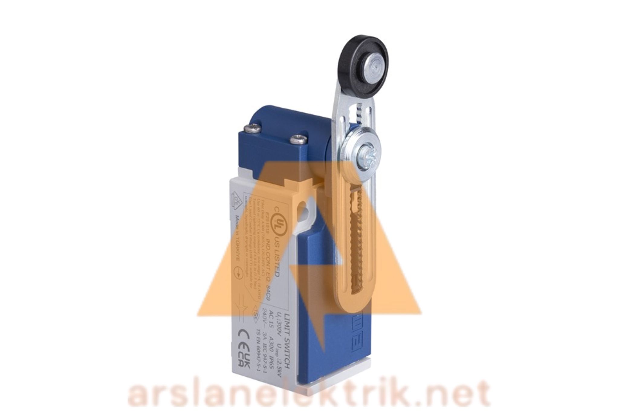 Emas L5K13MEP122 L5 Plastik Gövde 18 mm Plastik Ayarlanabilir Kollu Makara Ani Hareketli 1NO+1NC Sınır Şalter