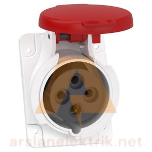 Schneider PKF16F434 Pratika 380-415V AC 4x16A 3P+E Trıfaze IP44 Vida Bağlantılı Eğik Makine Prizi