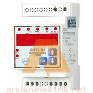 Entes ERTC-01-DIN  Çok Fonksiyonlu Zaman Rölesi 1sn-100 saat Arası Ayarlanabilir